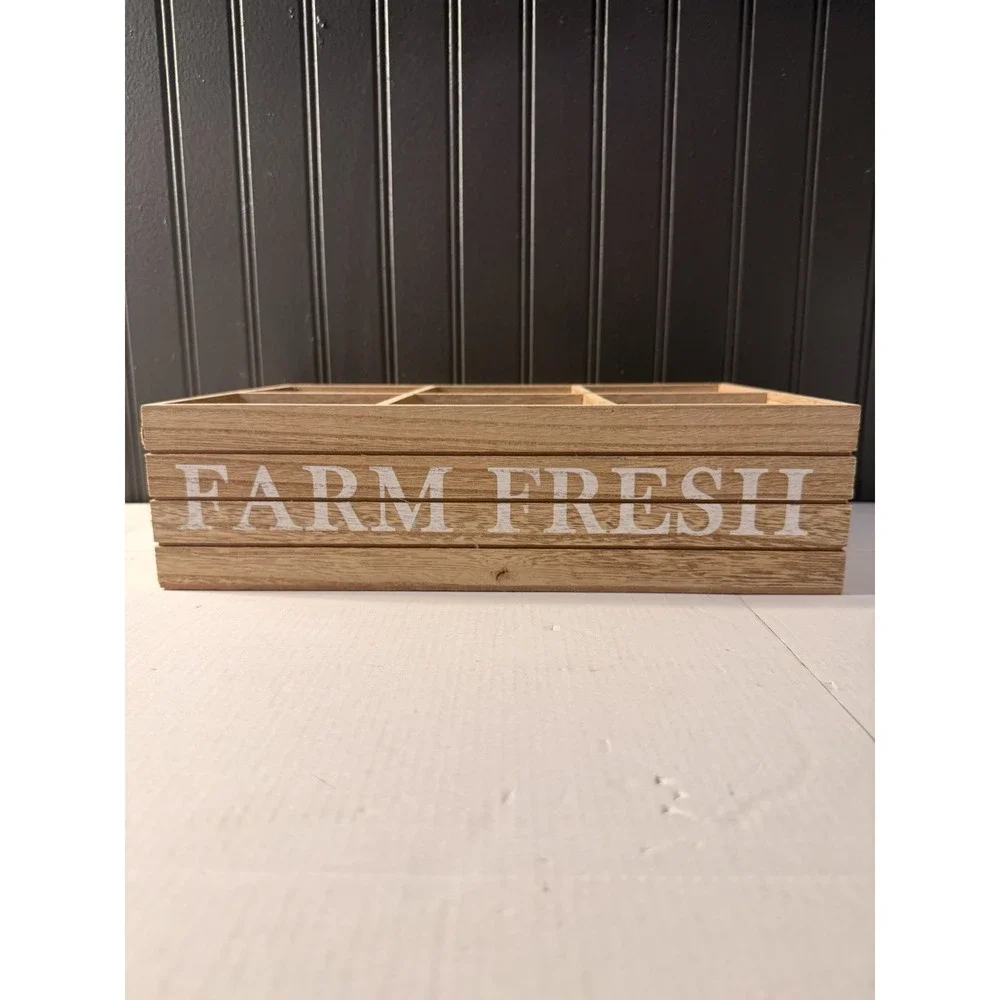 wood display box Farm Fresh Divided